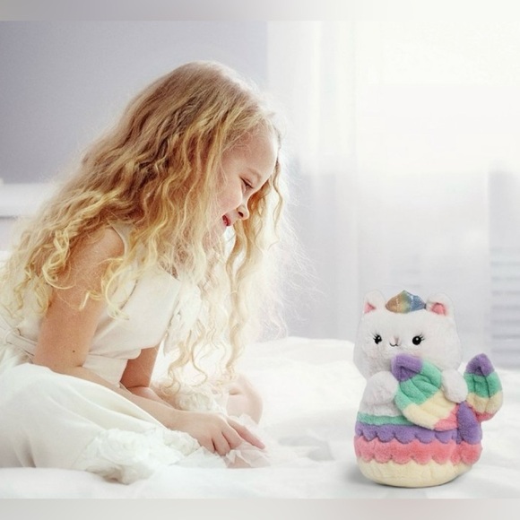 FAO Schwarz Glow Brights Toy Plush LED with Sound Meowmaid 12" Stuffed Animal - Picture 2 of 9